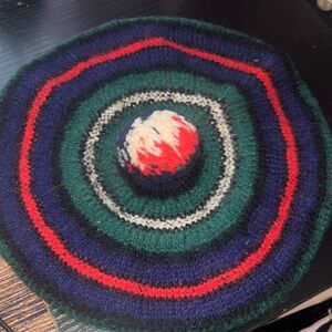 Mackenzie vintage 100% pure wall made in Scotland - Colorful Knit Beret